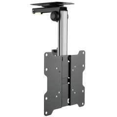 TECHLY 107142 Support TV de Plafond Droit et incliné pour TV LED/LCD 17"-37" Noir Noir/Argent