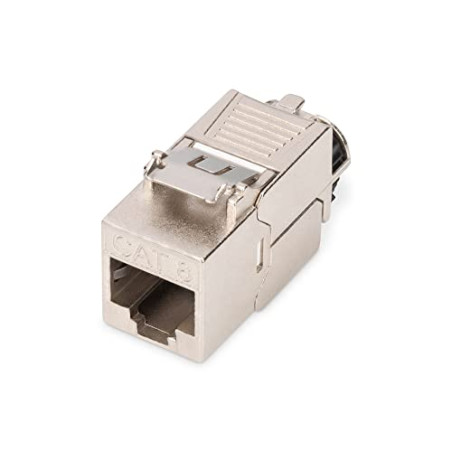 DIGITUS Module Keystone Cat 8.1-1 pièce - RJ45 Prise réseau Cat8 Blindé - 2000 MHz - 25GBase-T & 40GBase-T - 25 Gbit/s & 40 Gbit