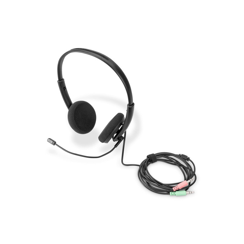 DIGITUS Casque Arceau stéréo AV. réduction de Bruit 3,5mm DIGITUS Casque Arceau stéréo AV. réduction de Bruit 3,5mm
