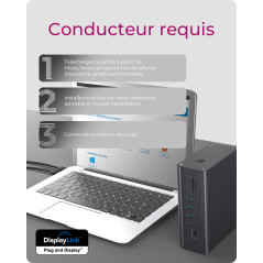 ICY BOX Station d'accueil USB-C (16-en-1) avec 2x HDMI & 1x VGA, Docking Station USB-C pour Ordinateur Portable (Gigabit Etherne