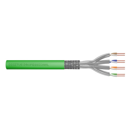 DIGITUS 100 m Cat 8.2 Câble réseau - S-FTP (PiMF) Simplex - BauPVO Dca - LSZH Sans halogène - 2000 MHz Cuivre AWG 22/1 - Compati