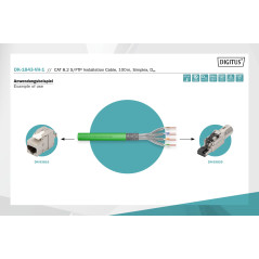 DIGITUS 100 m Cat 8.2 Câble réseau - S-FTP (PiMF) Simplex - BauPVO Dca - LSZH Sans halogène - 2000 MHz Cuivre AWG 22/1 - Compati