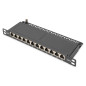 Panneau de Brassage Cat 6A, blindé, 12 Ports 1/2U, 10", Montage en Rack, Noir RAL 9005 Panneau de Brassage Cat 6A, blindé, 12 Ports 1/2U, 10", Montage en Rack, Noir RAL 9005