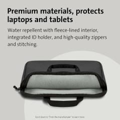 Kensington, Housse de Rangement Verticale Éco-Responsable pour Ordinateur Portable 12", Pochette de Transport avec Fermeture Écl