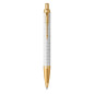 Parker IM stylo bille - Laqué perle Premium avec attributs dorés - Pointe moyenne avec recharge d’encre bleue - Coffret cadeau Parker IM stylo bille - Laqué perle Premium avec attributs dorés - Pointe moyenne avec recharge d’encre bleue - Coffret cadeau