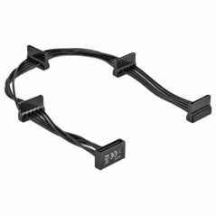 DELOCK CABLE POWER SATA 15 PIN MACHO 4 X SATA 15 PIN HEMBRA 40 CM NEGRO