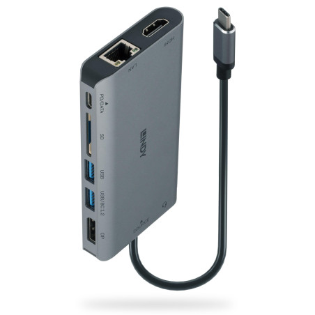 Station d'accueil Nomade USB C 4K (DP et HDMI) pour pc Portable et Charge 100W de Lindy