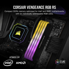 Corsair Vengeance RGB RS 32Go (2x16Go) DDR4 3200MHz C16 Mémoire de Bureau (Éclairage Dynamique, Temps de Réponse Serrés, Compati
