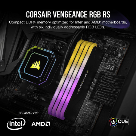 Corsair Vengeance RGB RS 32Go (2x16Go) DDR4 3200MHz C16 Mémoire de Bureau (Éclairage Dynamique, Temps de Réponse Serrés, Compati