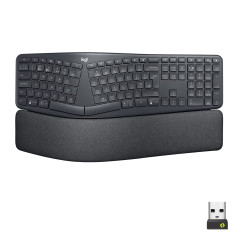 Logitech Ergo K860 for Business - Clavier sans Fil en Deux Parties - Design Ergonomique, Technologie Logi Bolt sécurisée, Blueto