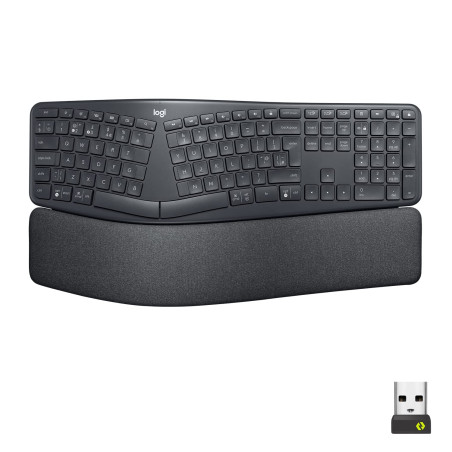 Logitech Ergo K860 for Business - Clavier sans Fil en Deux Parties - Design Ergonomique, Technologie Logi Bolt sécurisée, Blueto