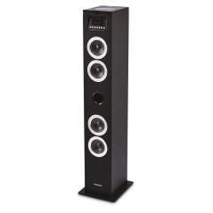 THOMSON Tour de Son Bluetooth avec Lecteur CD, Enceinte Colonne Hifi 60W, Radio FM, Port Aux et USB, MP3 et Affichage LED - Noir