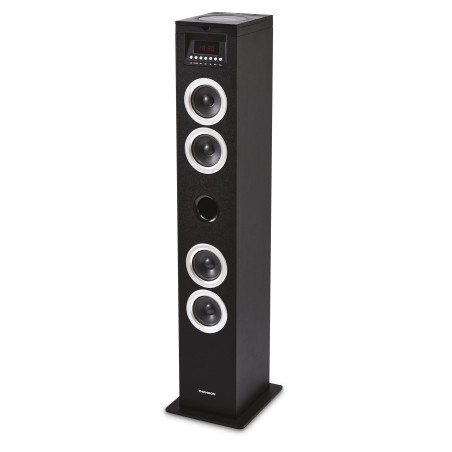 THOMSON Tour de Son Bluetooth avec Lecteur CD, Enceinte Colonne Hifi 60W, Radio FM, Port Aux et USB, MP3 et Affichage LED - Noir