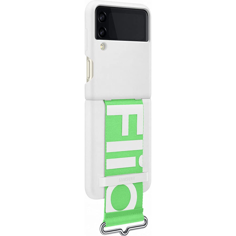 Coque Samsung G Z Flip 3 Silicone avec lanière Blanc Samsung
