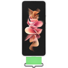 Coque Samsung G Z Flip 3 Silicone avec lanière Blanc Samsung