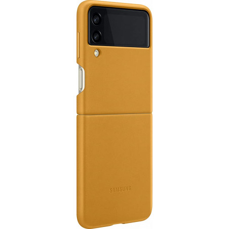 Samsung Coque en Cuir Moutarde Galaxy Z Flip 3