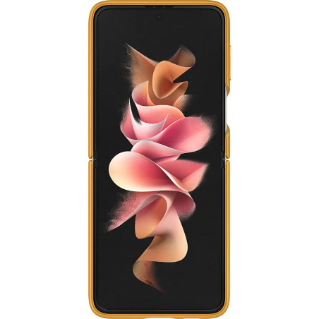 Samsung Coque en Cuir Moutarde Galaxy Z Flip 3