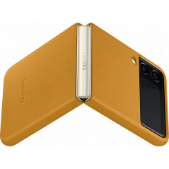 Samsung Coque en Cuir Moutarde Galaxy Z Flip 3