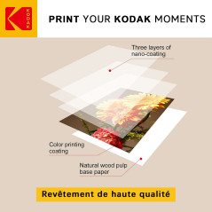 KODAK Fine Art Paper - Papier Photo Mat, Pack de 50 Feuilles, 180g/m², Format A6 (10x15cm), Impression Jet d'Encre Effet Lisse, 