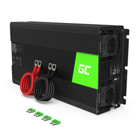 Green Cell® 1500W/3000W 12V 220V/230V Convertisseur de Tension Voiture Solaire Modifiée Volts Sinus Power Inverter sinusoïdale D