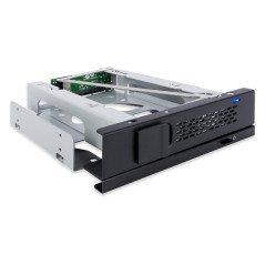 ICY DOCK Boîtier de Rack Mobile échange à Chaud Hot Swap pour disques durs SAS/SATA 3,5" sans Plateau pour Baie 5,25 - TurboSwap