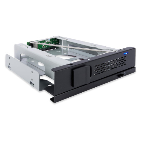 ICY DOCK Boîtier de Rack Mobile échange à Chaud Hot Swap pour disques durs SAS/SATA 3,5" sans Plateau pour Baie 5,25 - TurboSwap