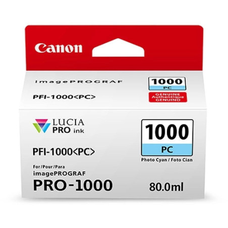 Canon PFI-1000 Cartouche PC Photo Cyan (Emballage carton)