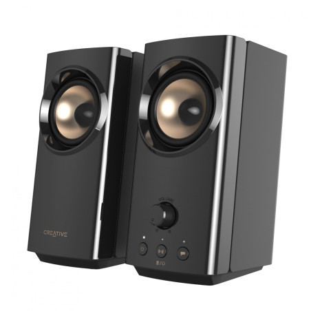 Creative T60 2.0 Enceintes PC Hi-FI Compactes Hauts Parleurs Bluetooth 5.0, Audio USB-C, AUX 3,5 mm, Puissance de Crête 60W, pou