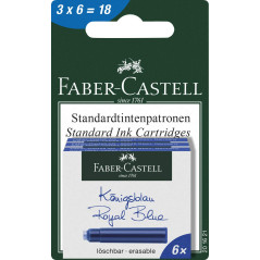 Faber-Castell 201621 Cartouches d'encre, 3 boîtes de 6 cartouches chacune