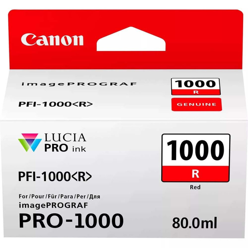 Canon PFI-1000 Cartouche R Rouge (Emballage carton) Canon PFI-1000 Cartouche R Rouge (Emballage carton)