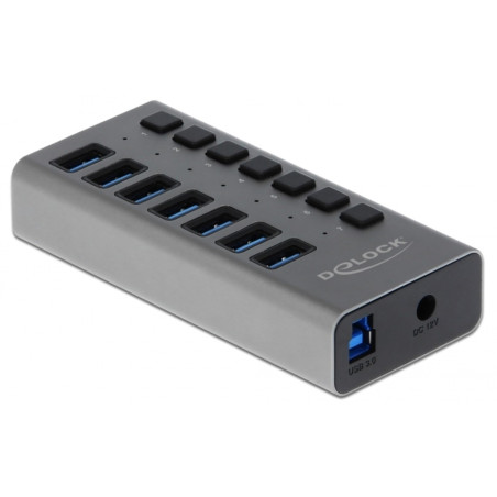 Delock Hub USB Externe SuperSpeed avec 7 Ports + Interrupteur
