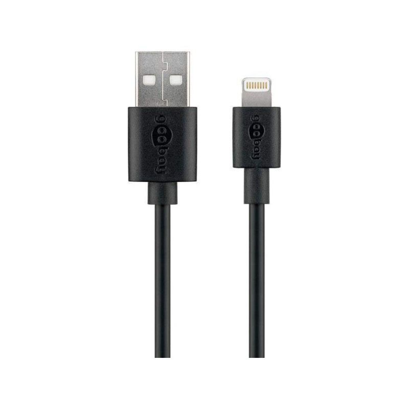 Câble de Synchronisation et de Chargement USB, Noir, 1m Longueur de Câble - 63523