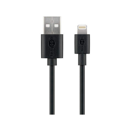 Câble de Synchronisation et de Chargement USB, Noir, 1m Longueur de Câble - 63523