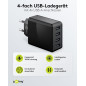goobay 44953 Chargeur USB 4 Ports 30 W pour recharger simultanément jusqu'à 4 appareils Noir goobay 44953 Chargeur USB 4 Ports 30 W pour recharger simultanément jusqu'à 4 appareils Noir