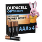 DURACELL Optimum Piles AAA (Lot de 4) – Piles Alcalines 1,5V – +200 % d’actifs Power Boost – Répondent aux exigences des apparei DURACELL Optimum Piles AAA (Lot de 4) – Piles Alcalines 1,5V – +200 % d’actifs Power Boost – Répondent aux exigences des apparei