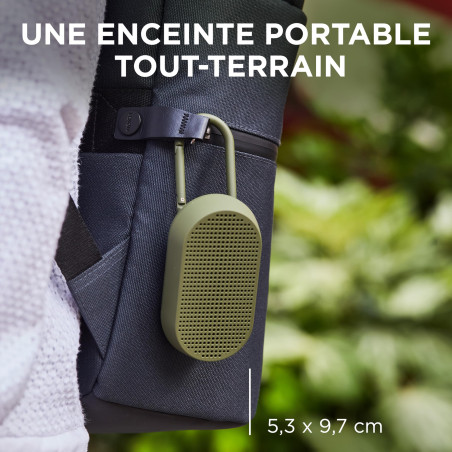 Lexon - MINO T - Enceinte Bluetooth étanche avec Mousqueton (Kaki)
