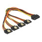 DeLock Câble SATA 15 broches mâle 4 x SATA femelle 15 broches Noir/rouge DeLock Câble SATA 15 broches mâle 4 x SATA femelle 15 broches Noir/rouge