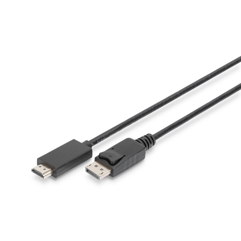 DIGITUS Câble adaptateur DisplayPort - DP vers HDMI (2.0) Type A - UHD 4K/60Hz - 2m - Verrouillage, HDCP, 3D - Pour moniteur, PC DIGITUS Câble adaptateur DisplayPort - DP vers HDMI (2.0) Type A - UHD 4K/60Hz - 2m - Verrouillage, HDCP, 3D - Pour moniteur, PC