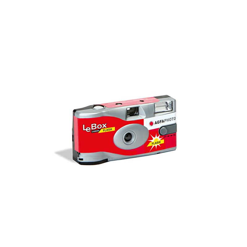 AgfaPhoto 601020 - Appareil Photo Jetable LeBox Flash, 27 Photos, Objectif Optique 31 mm - Gris et Rouge AgfaPhoto 601020 - Appareil Photo Jetable LeBox Flash, 27 Photos, Objectif Optique 31 mm - Gris et Rouge