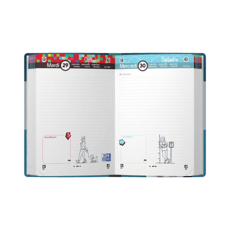 Agenda Oxford Funny Pets 12x18cm 1 jour par page 352 pages Sept 23-Sept 24 Chien