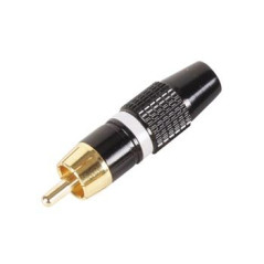 Velleman 609477 RCA mâle, métal, plaqué or, Taille 6 mm, blanc
