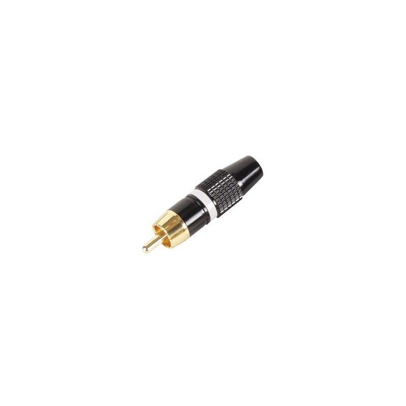 Velleman 609477 RCA mâle, métal, plaqué or, Taille 6 mm, blanc