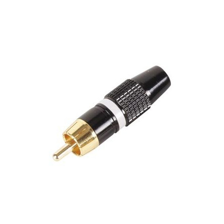 Velleman 609477 RCA mâle, métal, plaqué or, Taille 6 mm, blanc