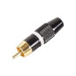 Velleman 609477 RCA mâle, métal, plaqué or, Taille 6 mm, blanc