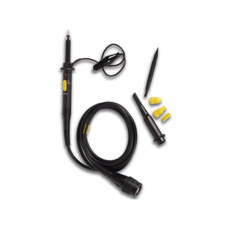 Velleman Sonde de test avec tête d'oscilloscope, isolée, 600 V, 60 MHz, câble de 1.2 m avec connecteur BNC standard, noir Velleman Sonde de test avec tête d'oscilloscope, isolée, 600 V, 60 MHz, câble de 1.2 m avec connecteur BNC standard, noir