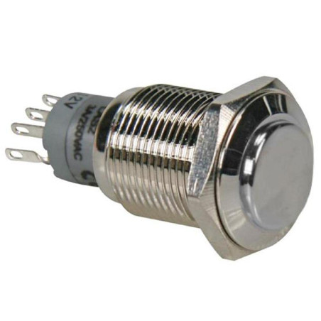 Velleman R1710 Spdt 1 NO 1 NC haute ronde en métal Push Button Switch, Multicolore