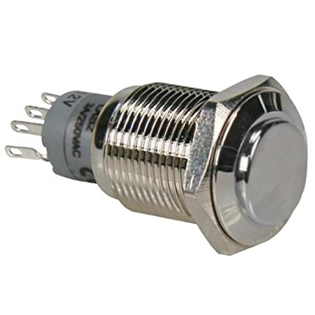 Velleman R1710 Spdt 1 NO 1 NC haute ronde en métal Push Button Switch, Multicolore