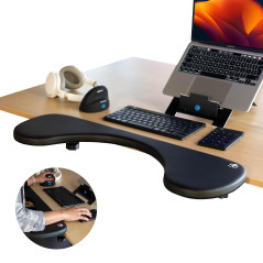 R-Go Support d'accoudoir, Support d'avant-Bras Ergonomique, à Pinces, Accoudoir pour coude, Extension de Bureau pour la Maison e