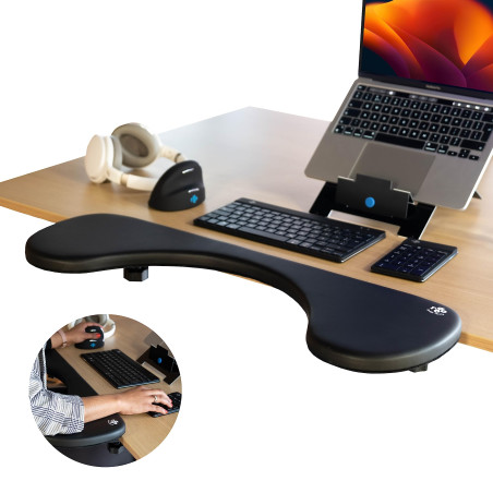 R-Go Support d'accoudoir, Support d'avant-Bras Ergonomique, à Pinces, Accoudoir pour coude, Extension de Bureau pour la Maison e