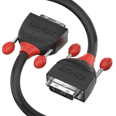 Lindy 36258 5m DVI-D DVI-D Noir câble DVI - Câbles DVI (5 m, DVI-D, DVI-D, Mâle, Mâle, Nickel)